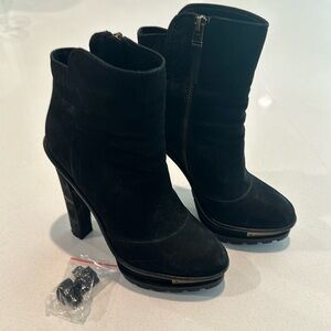 B Brian Atwood Black Booties. Size 7.